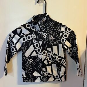 Adidas Black and White Logo Jacket